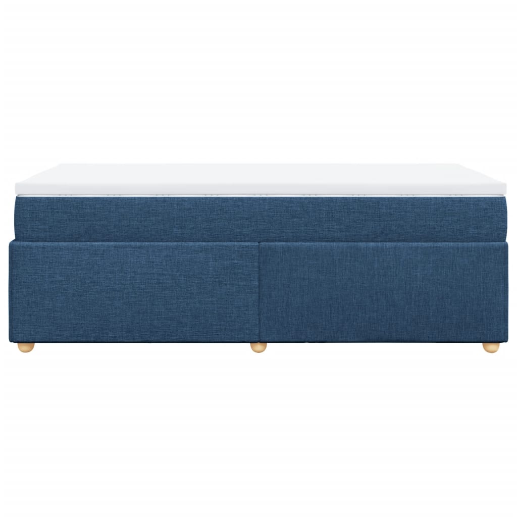 Sommier à lattes de lit avec matelas Bleu 100x200 cm Tissu - 8