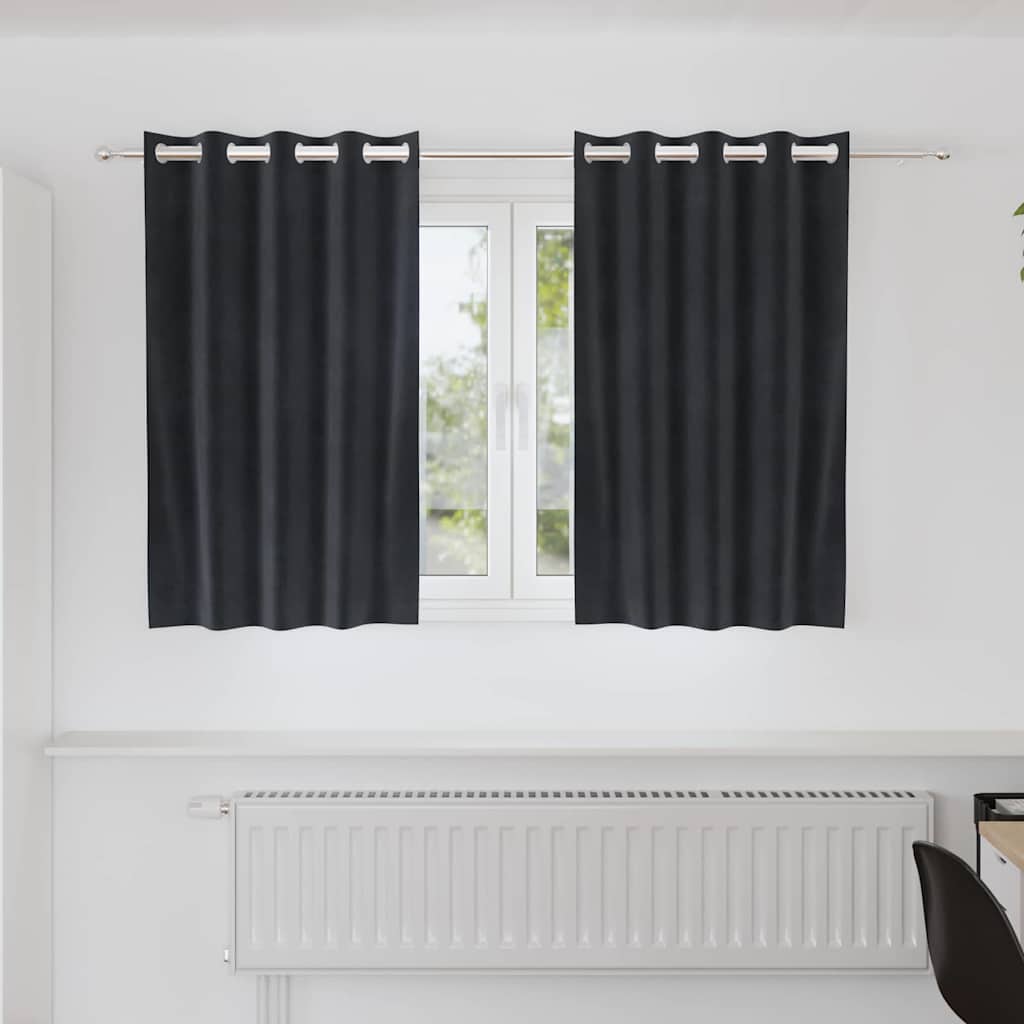 Zasłony zaciemniające 2 pcs Ciemnoszary 140 x 140 cm Aksamit vidaXL