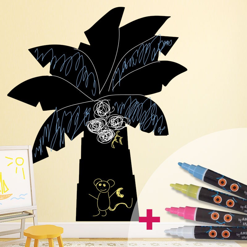 Adesivo lavagna palma + 4 gessi liquidi - Sticker adesivo - adesivi murali - 115x95cm - 3