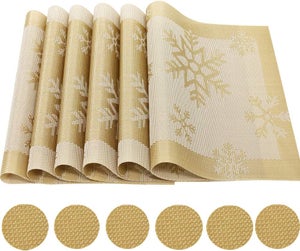 Lot de 6 Sets de Table en PVC lavables, Ronds en Vinyle, Noël, Mariage, dîner, Restaurant, hôtel, 6 pièces | Leroy Merlin
