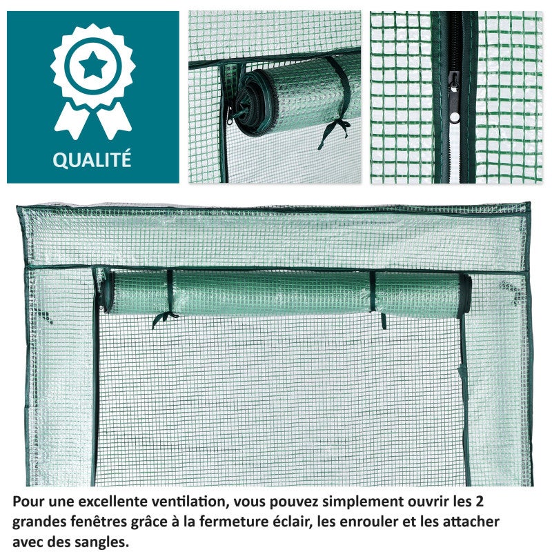 Serre de jardin 120x80x60cm Mini Serre de jardin en Film avec Anneau de Fixation 1,6 m2 pour Jardin et Balcon - 2