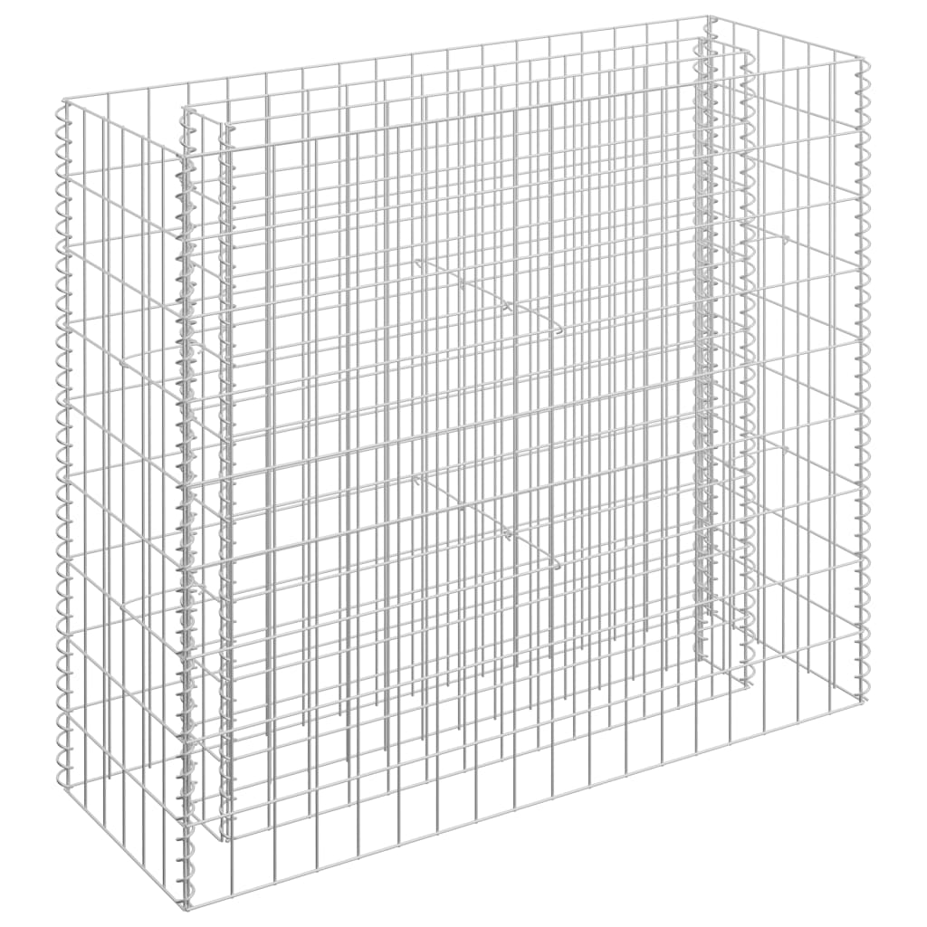 Jardinera elevada para plantas y flores fabricada en gavión de acero galvanizado 90 x 30 x 90 cm 02_0001315