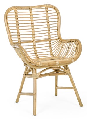 Fauteuil Jardin En Rotin Tressé Blanc | Avec Accoudoirs | Résistant Aux Intempéries | Dimensions 60x60x79 Cm