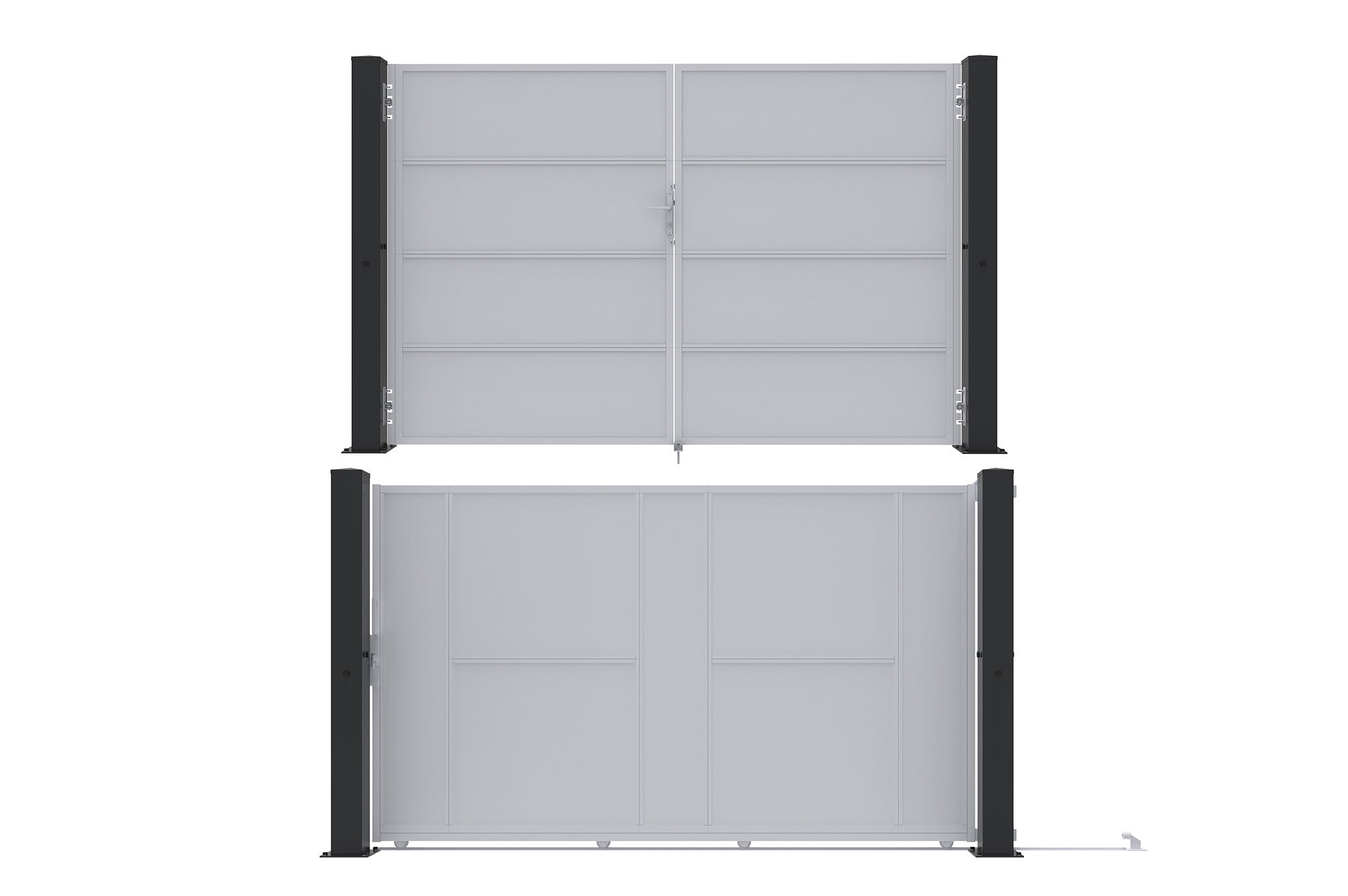 Lot de 2 poteaux en fer CARMO 15x15cm H.205cm noir - 7