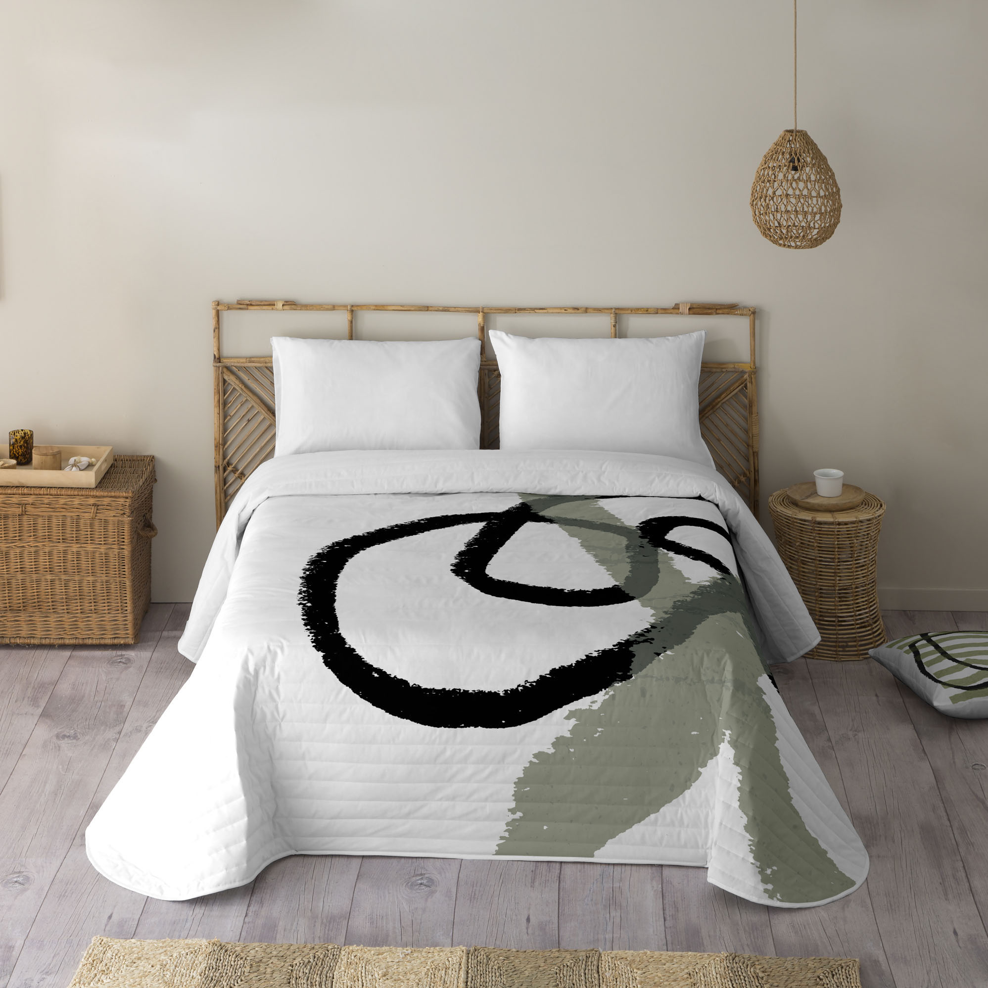 Icehome - colcha bouti estampado - gramaje 70 gramos - cama 180 - trazo