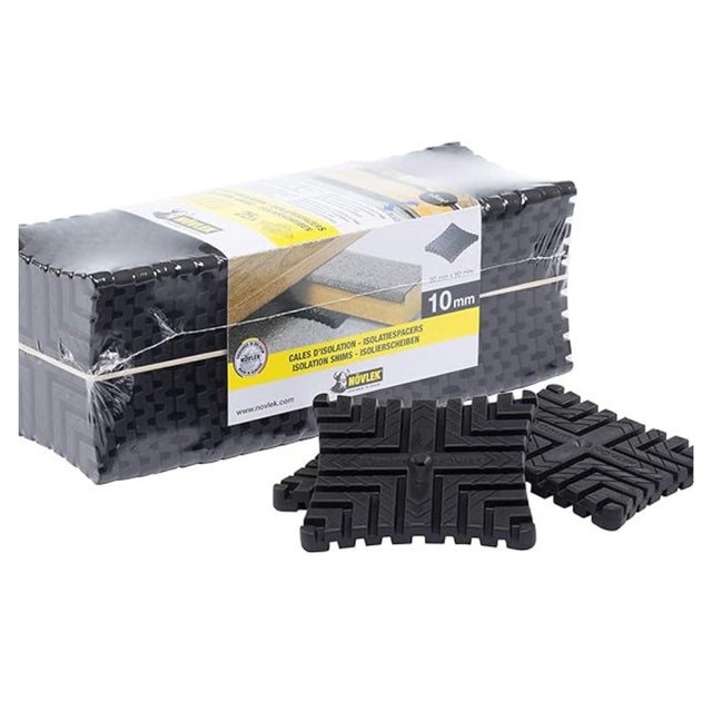 NÖVLEK - Sachet de 25 Cales d'isolation pour lambourdes - Épaisseur 10 mm - 90 x 90 mm - Env. 5m²