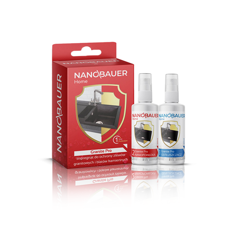 Impregnat do zlewu kamiennego blatu granitowego granitu GRANITE PRO 2x30ml NANOBAUER