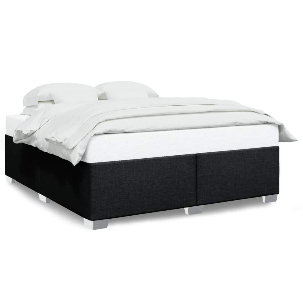 Cadre de lit sans matelas, tissu noir, pour la chambre, 180 × 200 cm - 2