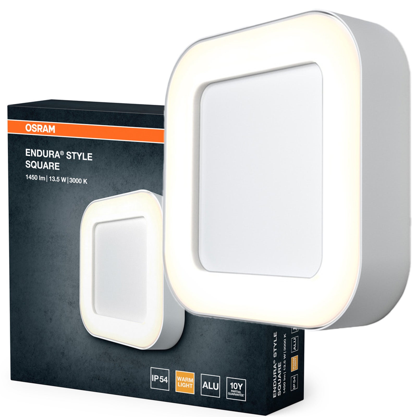 Kinkiet Ogrodowy Osram Lampa Elewacyjna Zewnętrzna LED 13.5W 600lm 3000K Ciepła biel Biały IP54 1 szt.