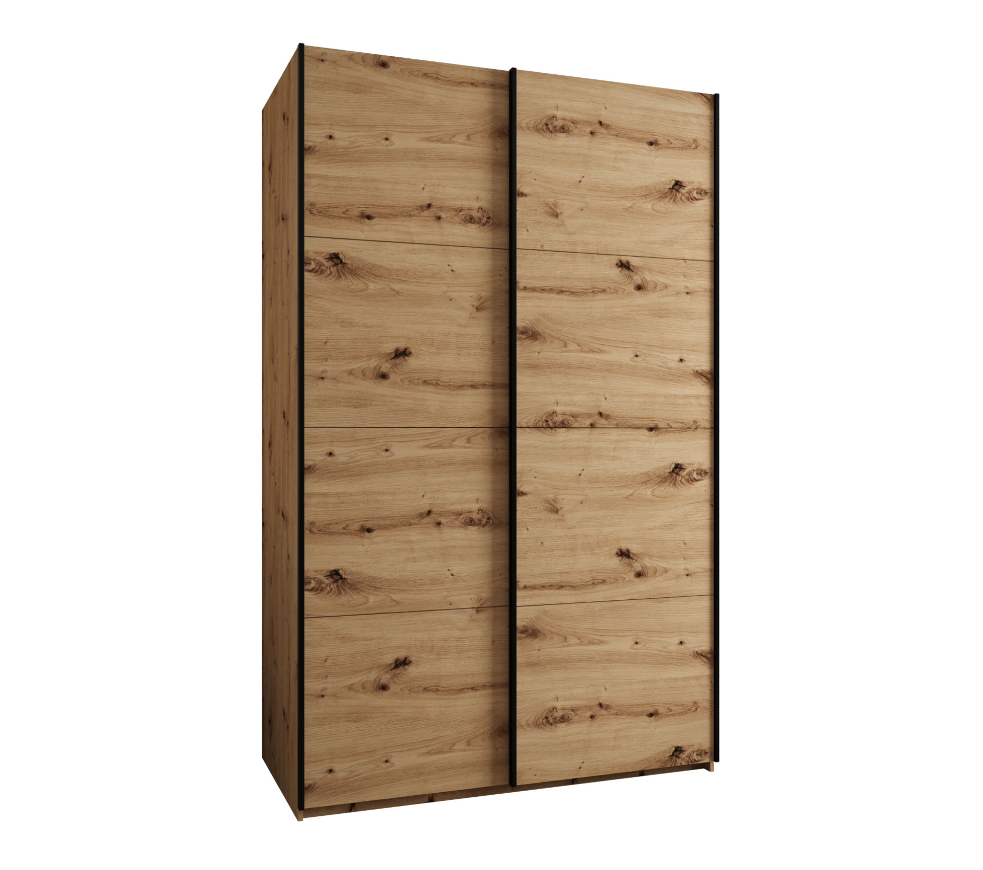 Szafa przesuwna wysoka Lux 1 160 x 64 x 245,5 cm artisan + artisan + u. czarny - Abiks Meble
