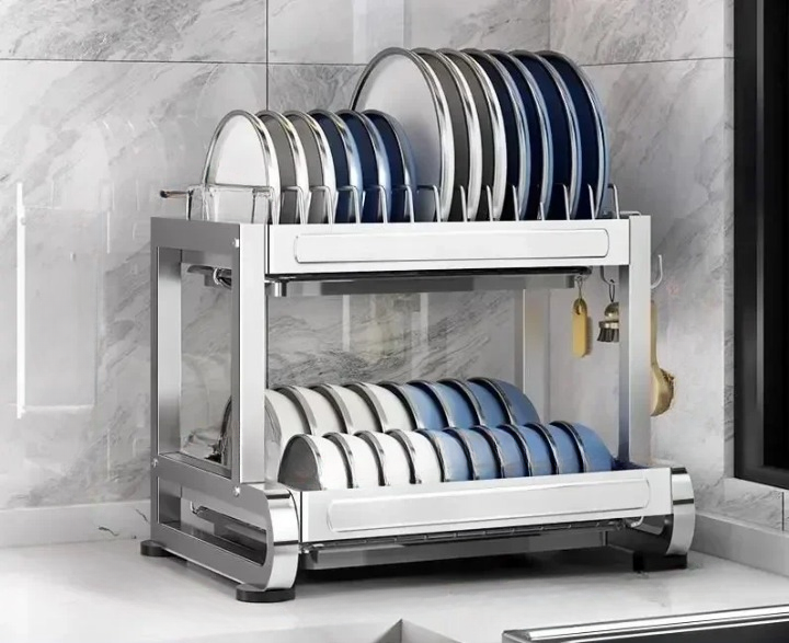 Scolapiatti in acciaio inox da 43 cm - Soluzione Elegante e Funzionale per Riporre Piatti, Bicchieri e Utensili | Leroy Merlin
