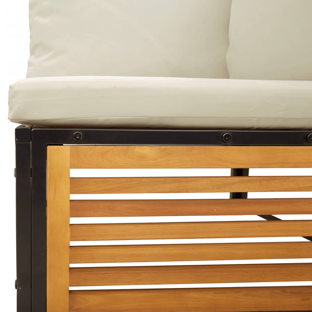 Maison Exclusive - Salon de jardin avec coussins 3 pcs bois massif d'acacia - 8