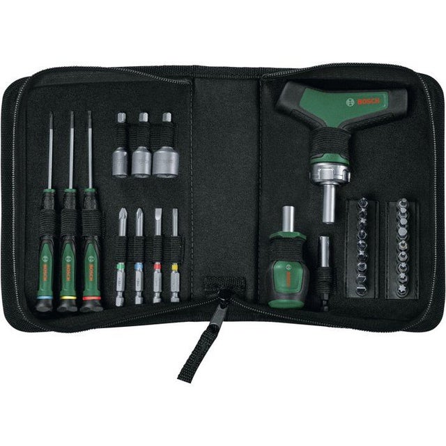BOSCH 31-elementowy Zestaw Wkrętaków Precyzyjnych - Zawiera Wkrętak z Grzechotką 31-piece