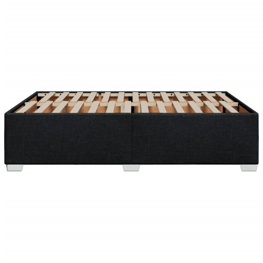 Cadre de lit sans matelas, tissu noir, pour la chambre, 160 × 200 cm - 5