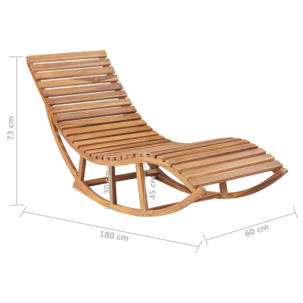 Transat chaise longue bain de soleil lit de jardin terrasse meuble d'extérieur 180 cm à bascule avec coussin bois de tec - 9