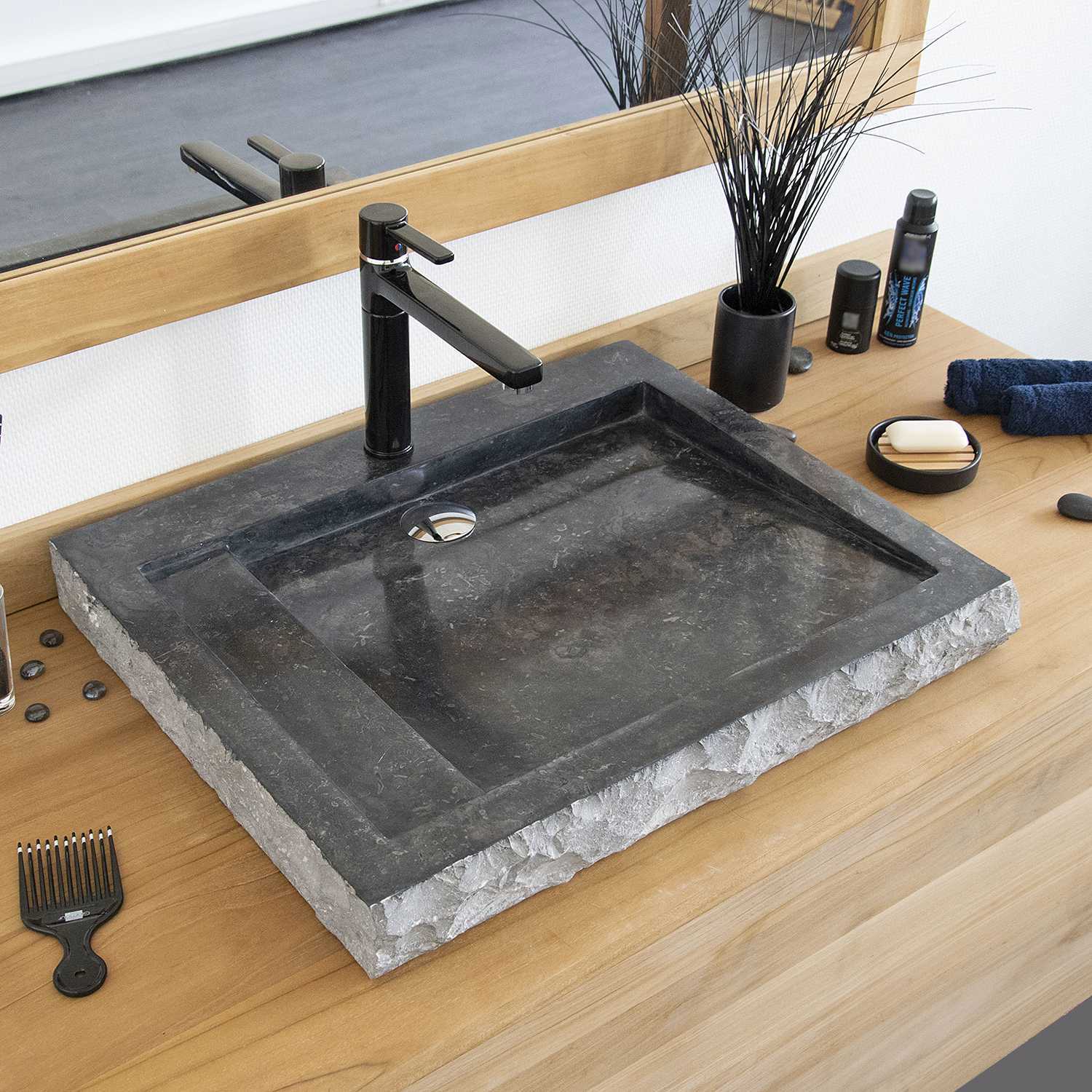 Lavabo Independiente De M rmol Negro Oblik Leroy Merlin Lavabo Independiente De M rmol Negro Oblik Leroy Merlin