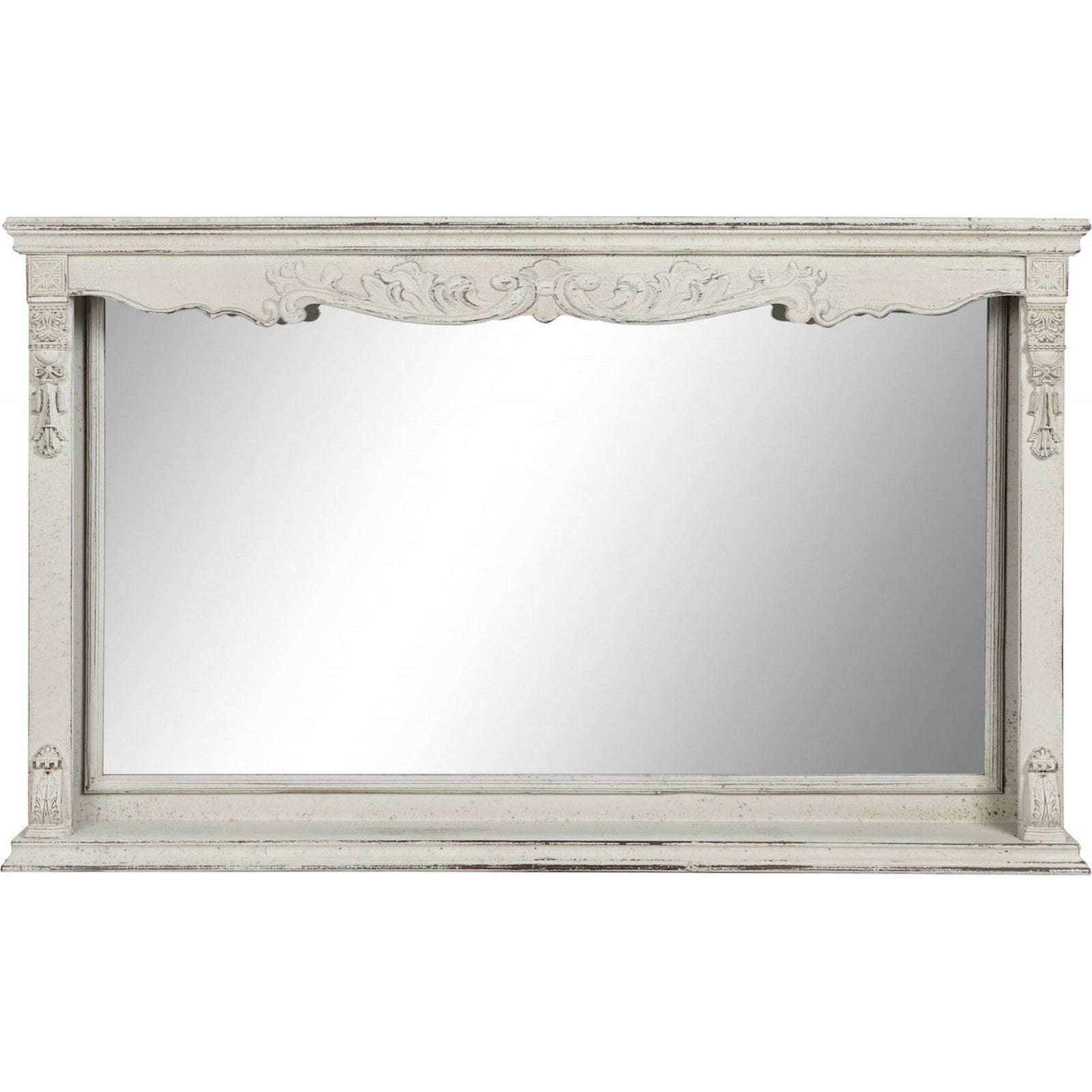 Miroir blanc classique vieilli l gance int rieure 125 x 12 x 76 cm