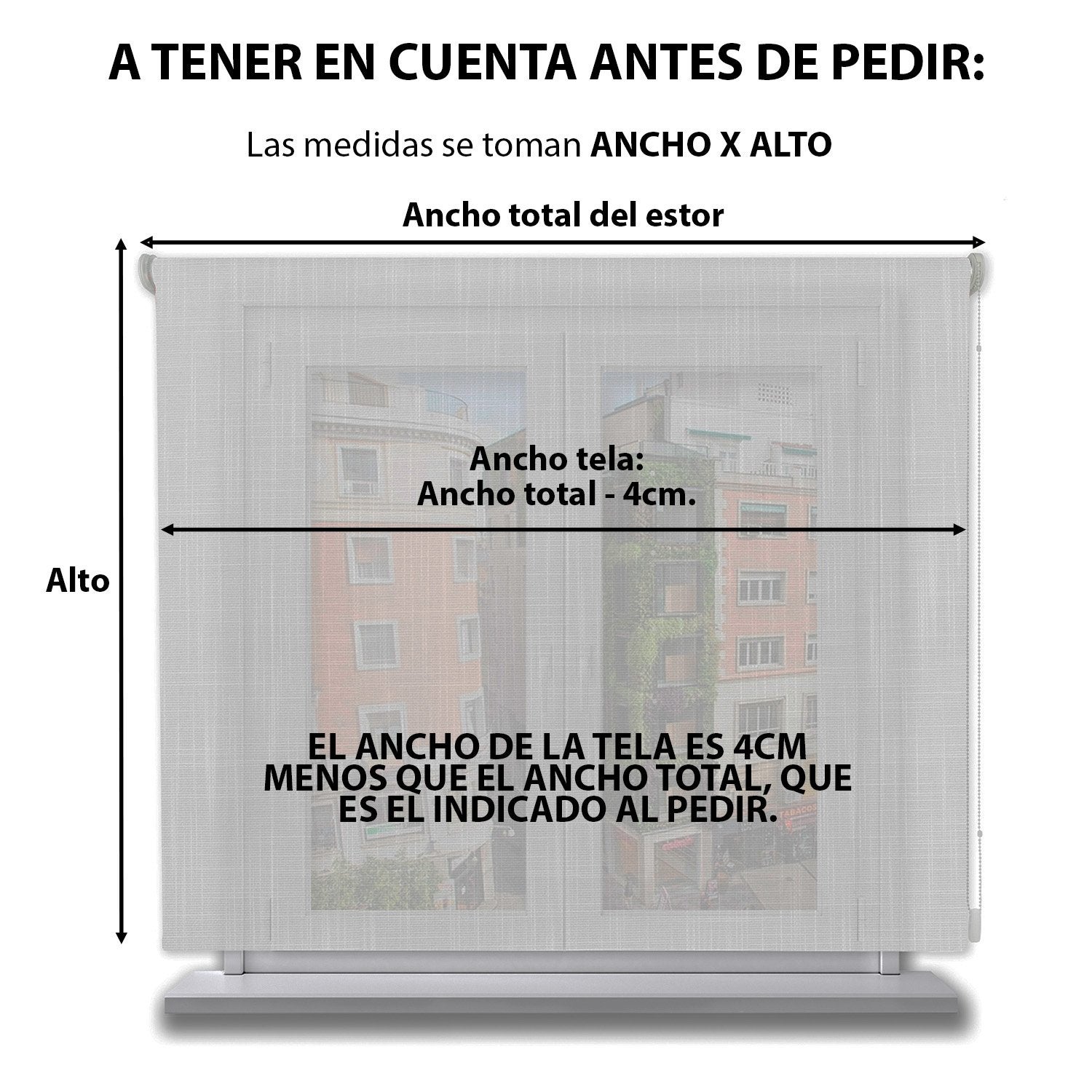 Estore de rolo opaco branco 120x150cm. - 5