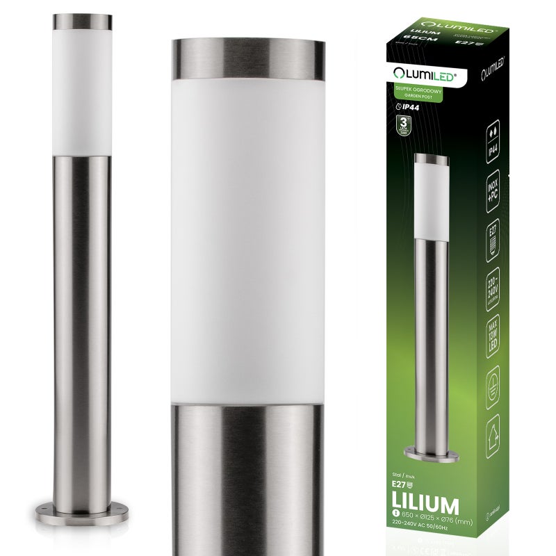 Lampa Ogrodowa Lumiled Zewnętrzna E27 Słupek 65cm 1 szt.