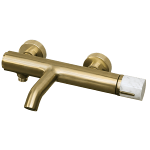 Manopola mitigeur bain-douche mécanique or brossé marbre