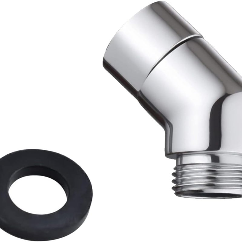 Adapter do głowicy prysznicowej 135°, kolanko do węża prysznicowego, praktyczny srebrny dodatek łazienkowy