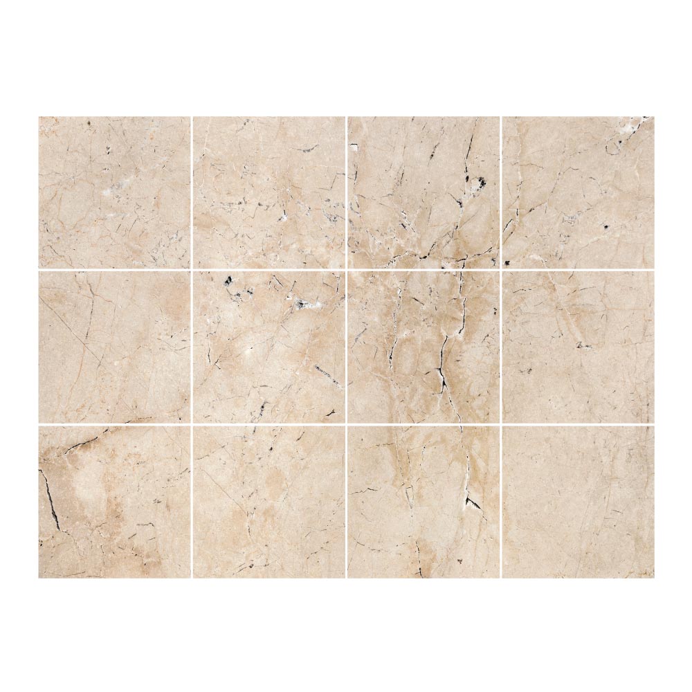Stickers Carrelage Marbre Beige - 20x20cm | 12 Carreaux - 2