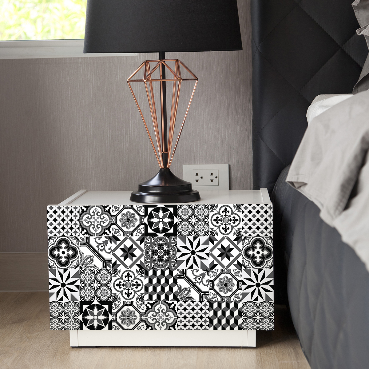 24 vinilos baldosa de cemento muebles nicilia - adhesivo de pared - revestimiento sticker mural decorativo - 24stickers15x15cm