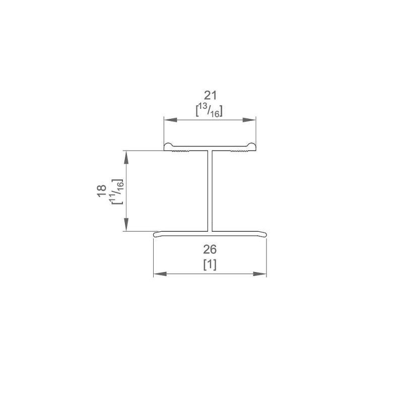 Kit profil en H SLID'UP 220 pour porte 18 mm - 1,8 m - blanc - 5