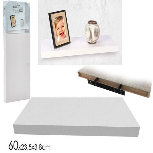 SUPPORTO DI STOCCAGGIO Mensola Muro Bianca Autoportante Scaffale EUR 18 - Foto 6