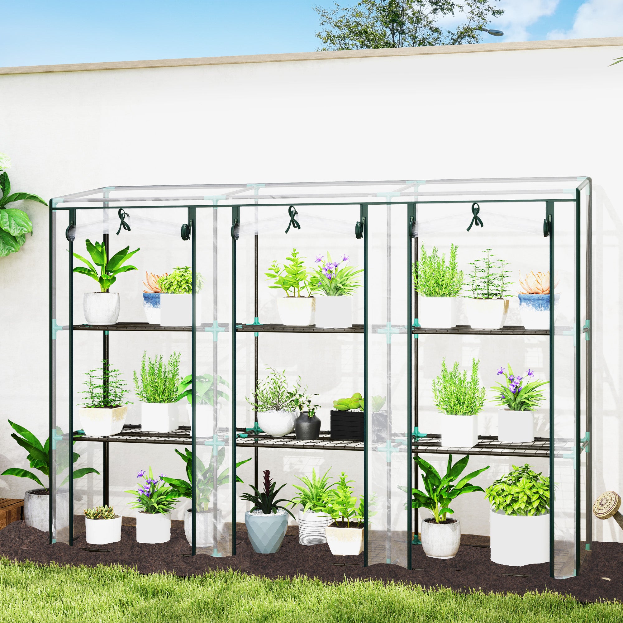Serre de jardin acier PVC Outsunny 3 niveaux - 2