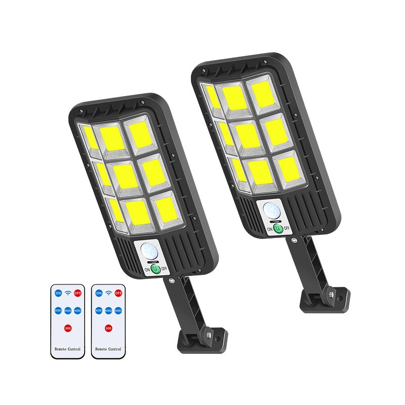 Zestaw 2 Zewnętrznych Lamp Solarnych, 108 Lamp Solarnych COB z Czujnikiem Ruchu, Solarne Światło Bezpieczeństwa, Reflektor Solarny, 3 Tryby