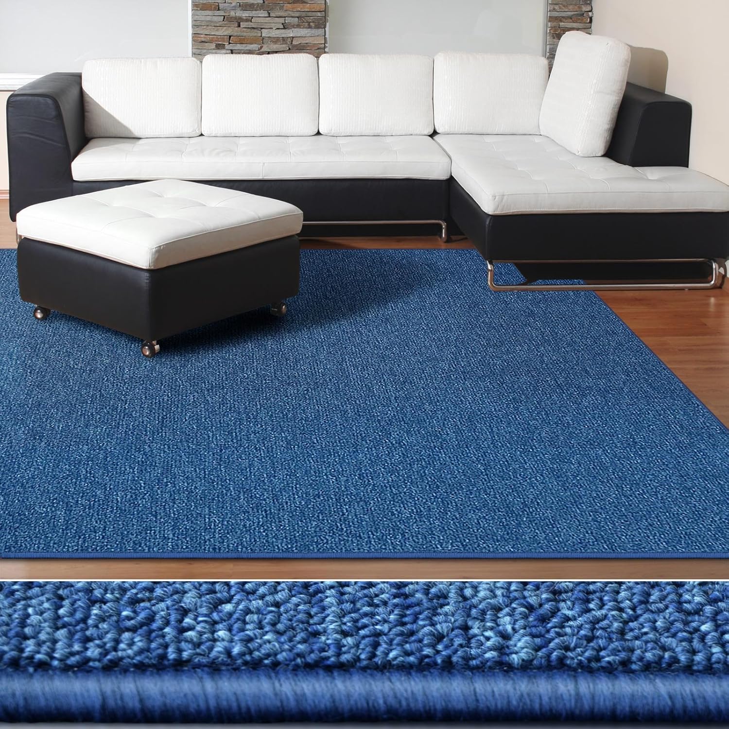 Tapis sur mesure, personnalisée pour tous vos espaces, Bleu foncé 80 x ...