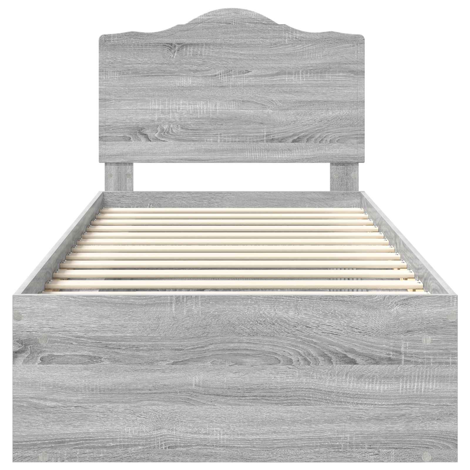 Cadre de lit gris 90 x 190 cm en pin massif - 7