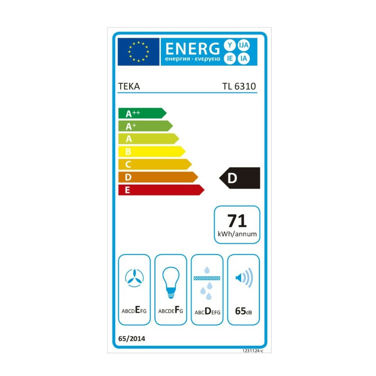 Extrator Convencional Teka TL6310W 60 cm 332 m3/h 65 dB 231W - 2