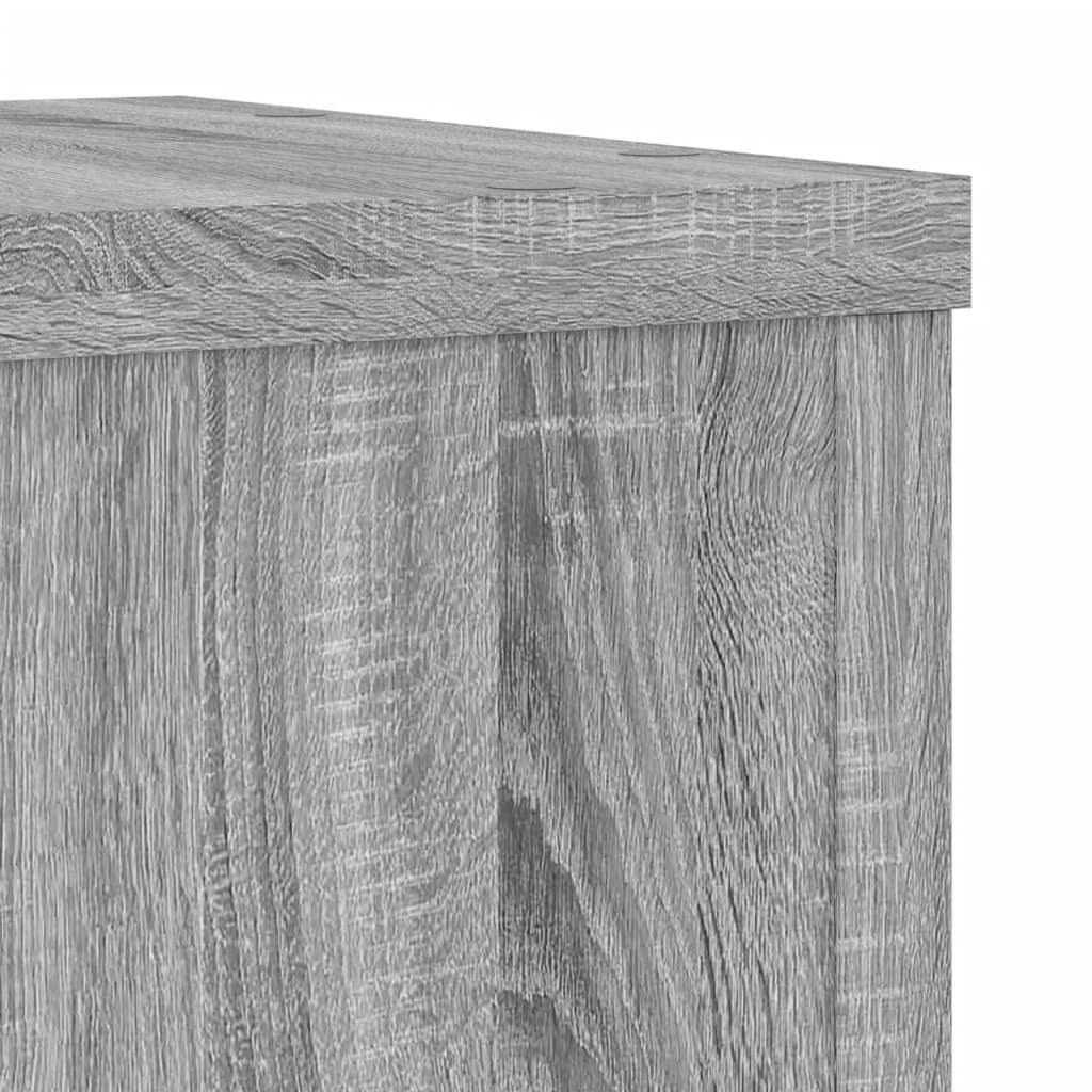 Supports pour plantes, 2 pièces, gris, panneau de bois - 7