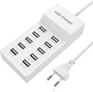 Prise USB Double Encastrable Pour Canapé - 2 Ports, Câble 2,5 M, Argent, ABS