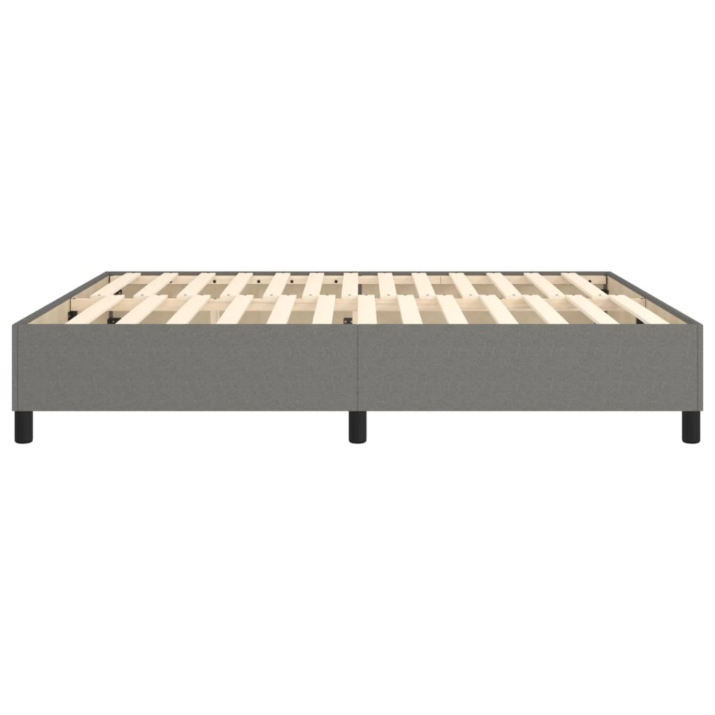Cadre de lit à lattes en tissu gris foncé, pour la chambre, 160 × 200 cm - 6