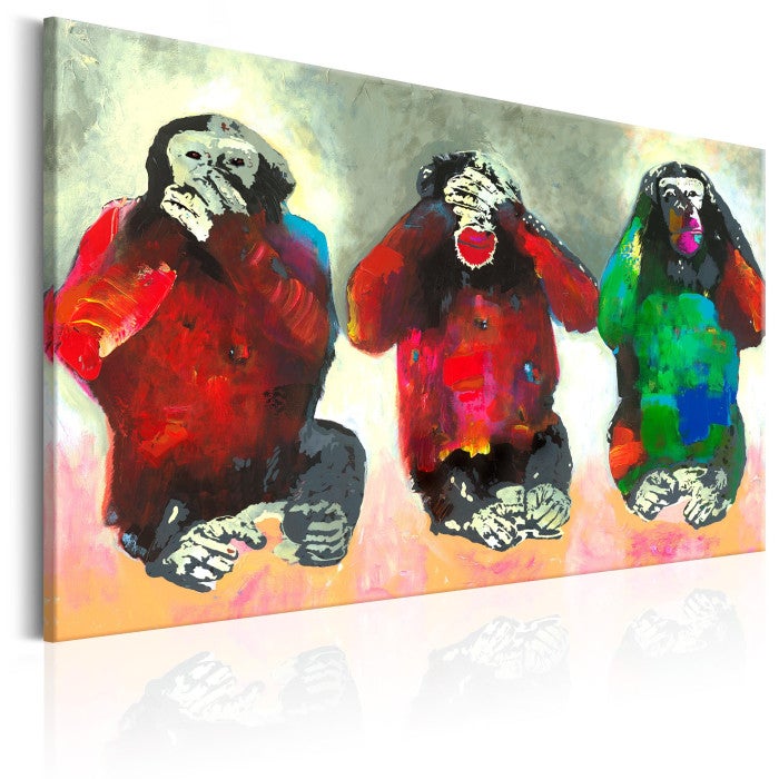 Tableau Imprimé "Three Wise Monkeys" 80 x 120 cm | Leroy Merlin