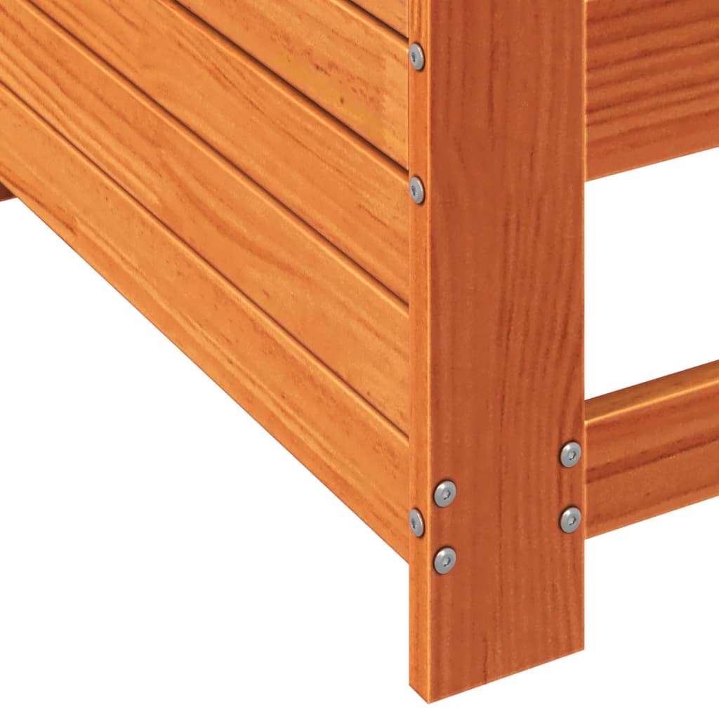 Canapé de jardin accoudoir cire marron bois de pin massif - 7