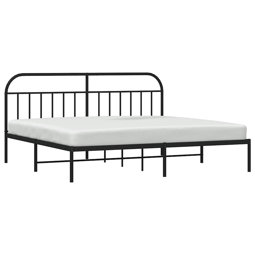 Estructura cama sin colchón con cabecero metal negro 193x203 cm vidaXL - 4