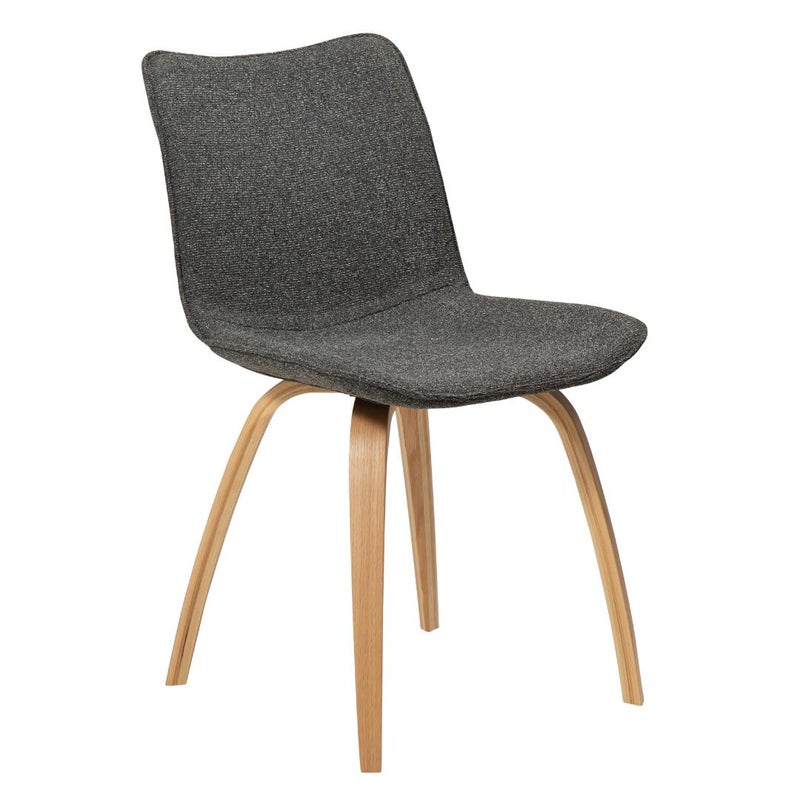 Glee Dan-Form krzesło stołowe bouclé ciemnoszary.