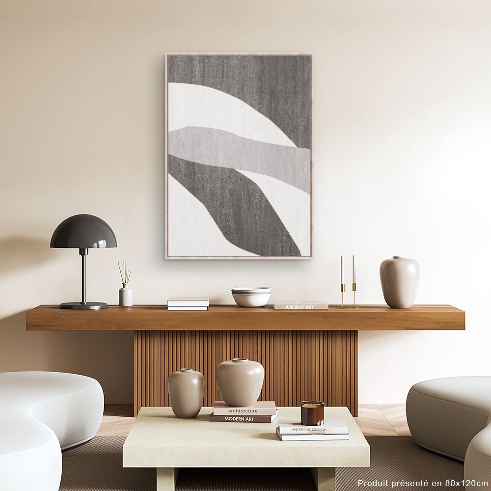 Toile encadrée Lignes abstraites élégantes / 72x108cm / Cadre Effet naturel / Fabriqué en France / Déco murale / DADA ART - 2