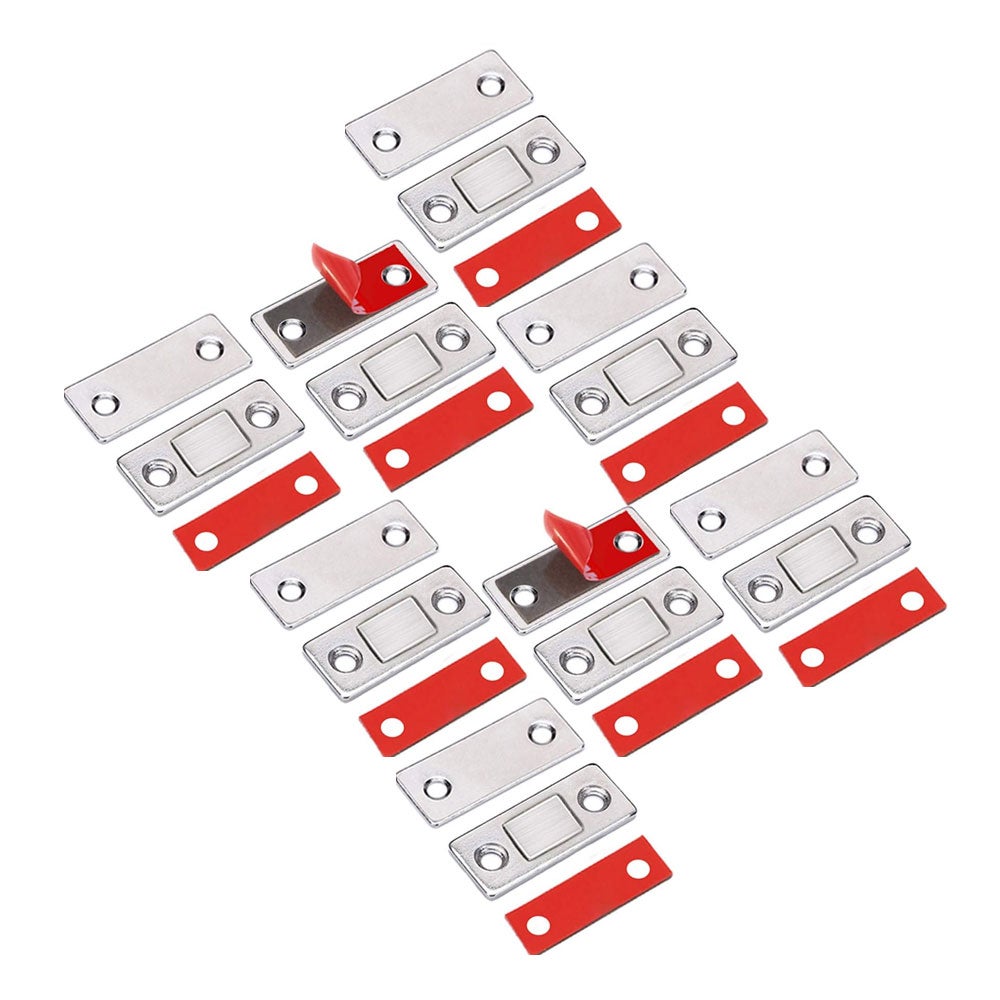 Magnetyczne zatrzaski do drzwi szafek, 8 szt., ultracienkie, srebrne