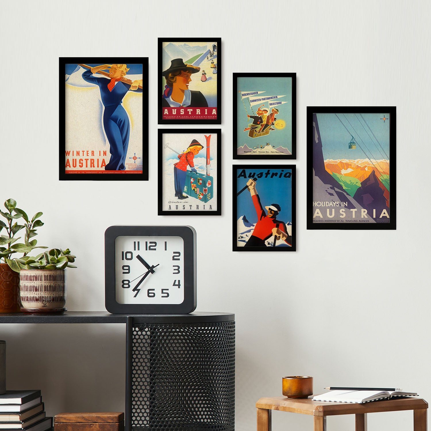 Nacnic paises austria vintage aesthetic wall art prints for bedroom or living room design
