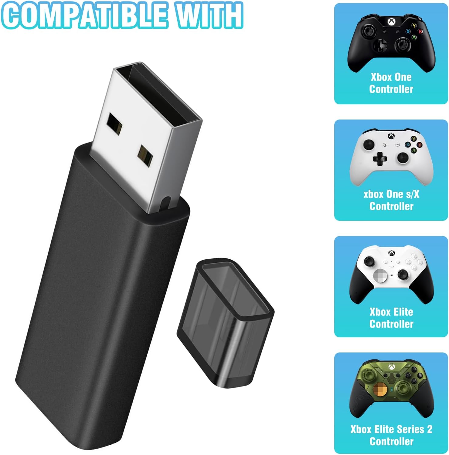 Adaptateur Sans Fil Récepteur Pour Manette Xbox One Sur PC Windows 10 - NEUF