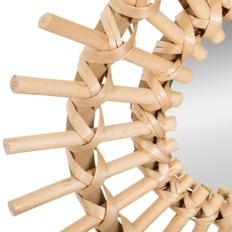 Conjunto de 3 espelhos em rattan efeito sol d.28cm | d. 27xd. 3cm - 5