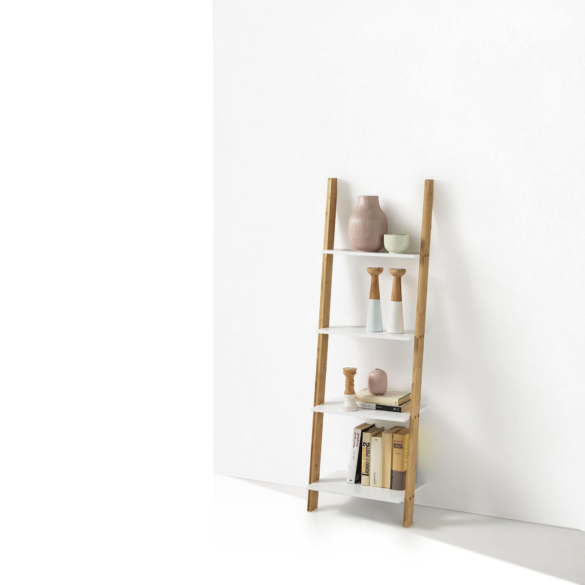 CRTERICX Libreria A Scala In Acrilico Trasparente – 4 Ripiani, 24,1x39,6x149,9 Cm – Salvaspazio Da Parete Per Soggiorno, Bagno, Ufficio