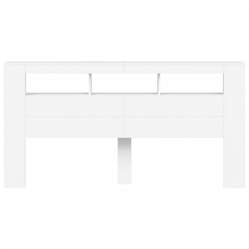 Tête de lit à LED blanc 200x18,5x103,5 cm bois d ingénierie - 5