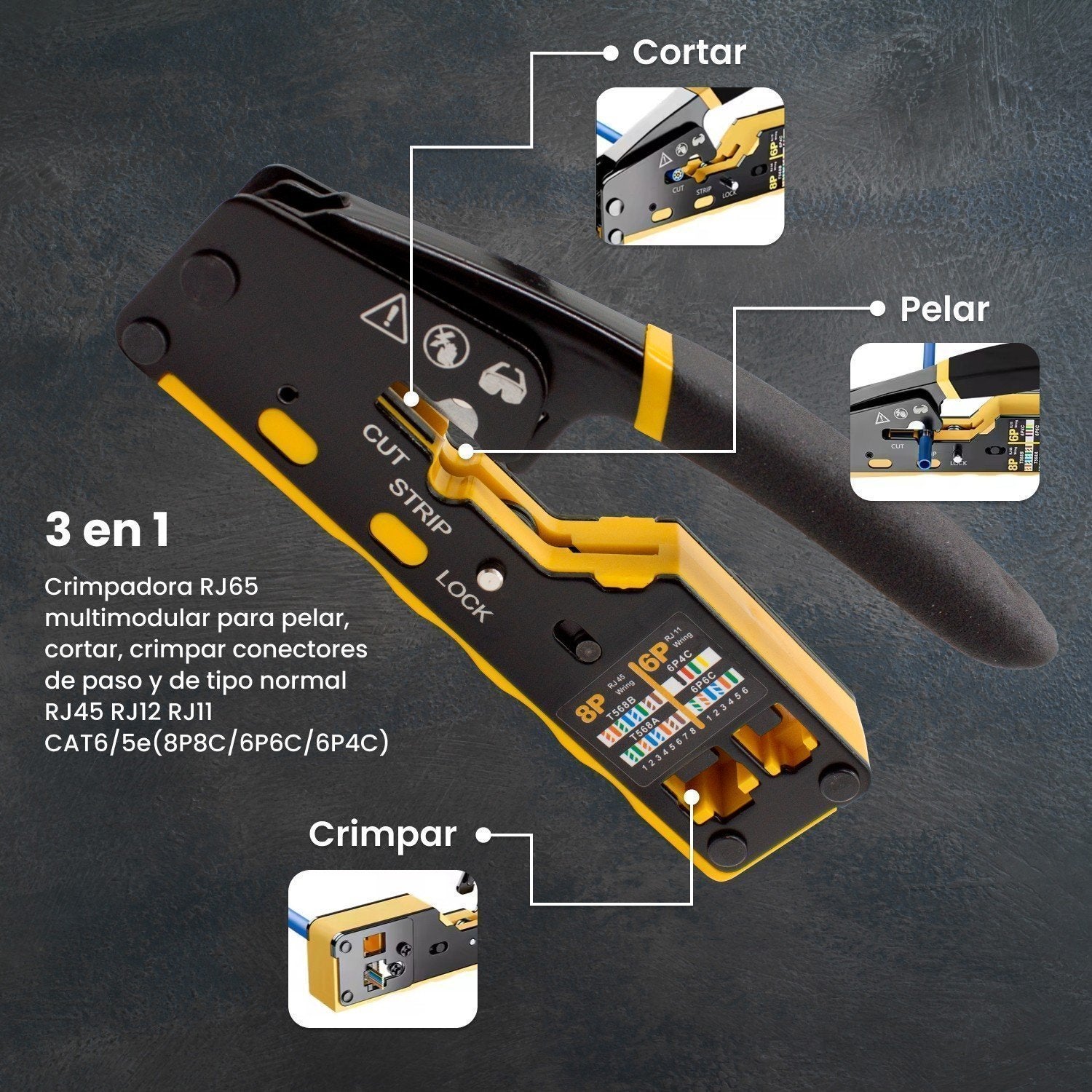 Kit de herramientas de crimpado Ethernet RJ45 | Leroy Merlin