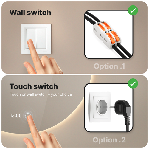 Miroir de salle de bain Mirlux avec éclairage LED et chauffage – Miroir mural rond – Miroir de douche anti-condensation – 120 cm - 5